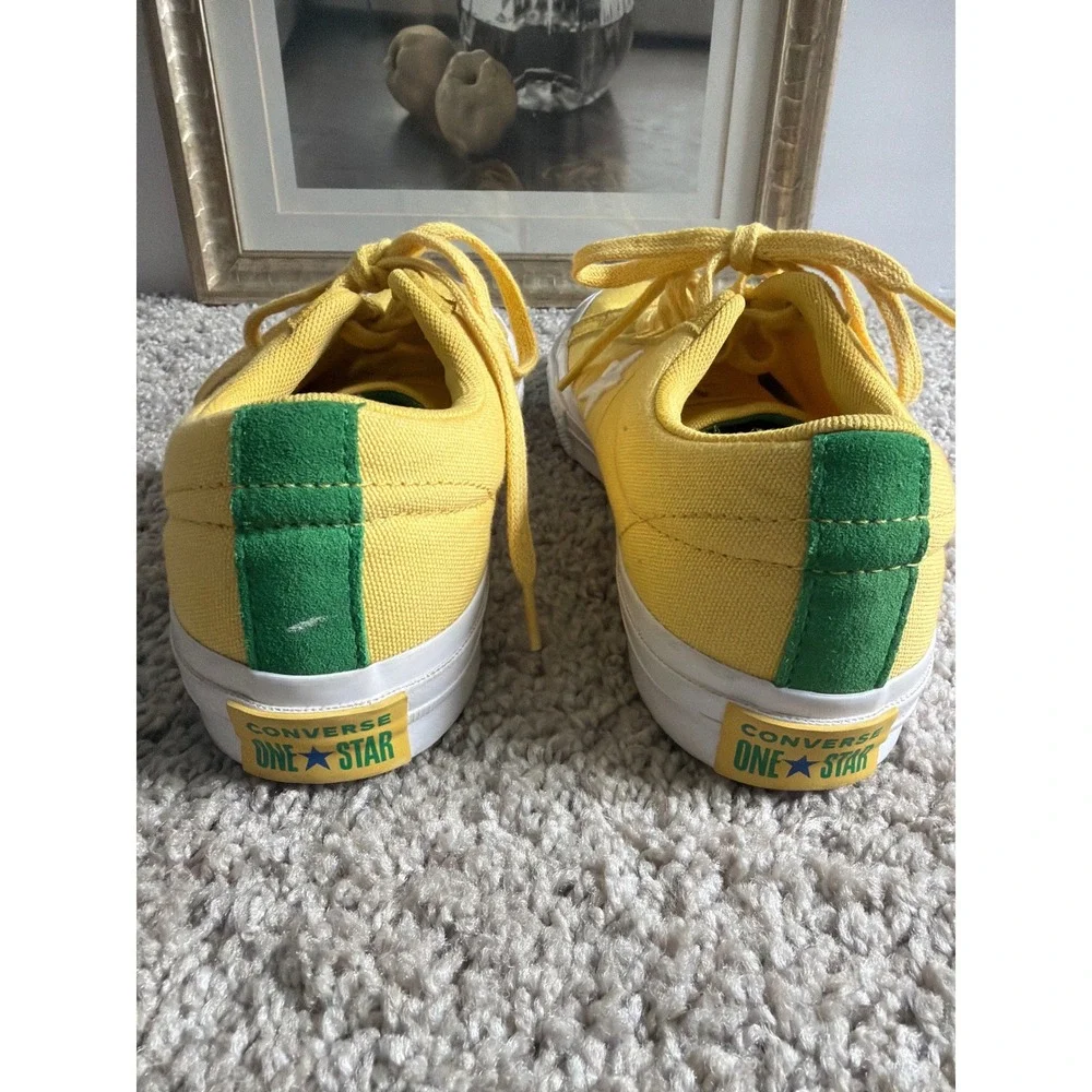 Converse One Star Low Top Yellow‎ Green Canvas Sneakers Mens 5 Womens 7